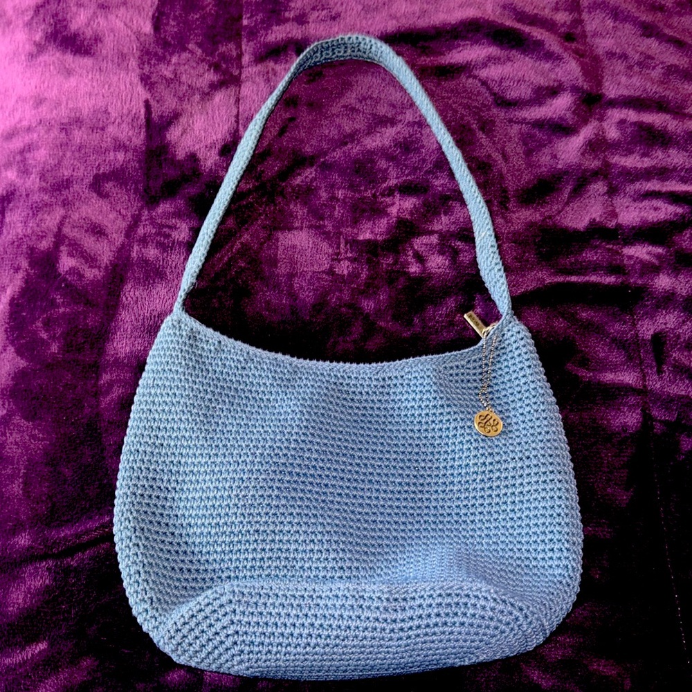 The Sak crochet bag in blue.